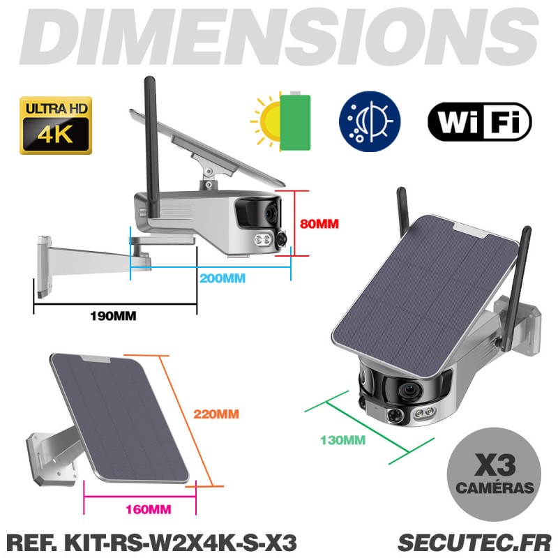 Kit vidéosurveillance 4G autonome solaire avec trois caméras solaire — free download