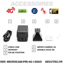 Active Media Concept Micro caméra 4G UHD 2K Longue autonomie avec