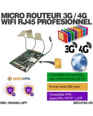 Micro routeur industriel professionnel 3G 4G connexion WiFi pour intégration avec antennes ultra plates alimentation 12V compati