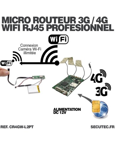Micro routeur industriel professionnel 3G 4G connexion WiFi pour intégration avec antennes ultra plates alimentation 12V compati
