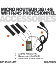 Micro routeur industriel professionnel 3G 4G connexion WiFi pour intégration avec antennes ultra plates alimentation 12V compati