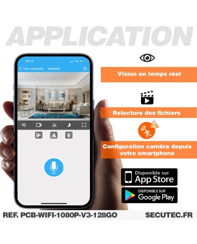 Micro caméra FHD 1080P WiFi à intégrer enregistrement continu et detection de mouvement 128Go