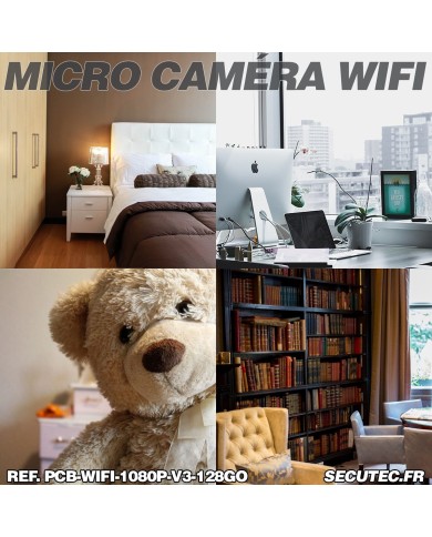Micro caméra FHD 1080P WiFi à intégrer enregistrement continu et detection de mouvement 128Go