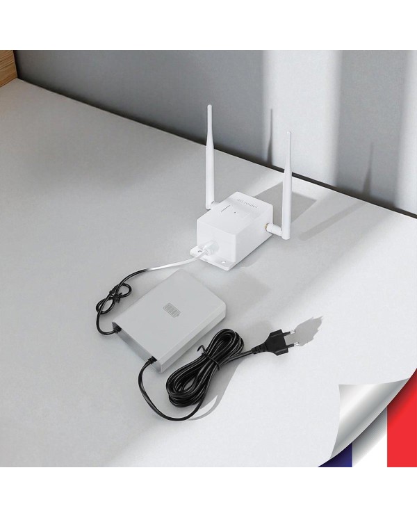Routeur GSM industriel waterproof 3G/4G avec WiFi, Ethernet, 12V 1.5A et batterie de secours
