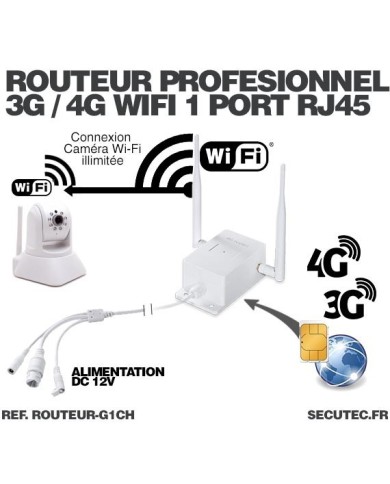 Routeur GSM industriel waterproof 3G/4G avec WiFi, Ethernet, 12V 1.5A et batterie de secours