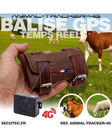 Balise GPS animaux avec pochette cuir – Étanche et autonome