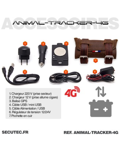 Balise GPS animaux avec pochette cuir – Étanche et autonome