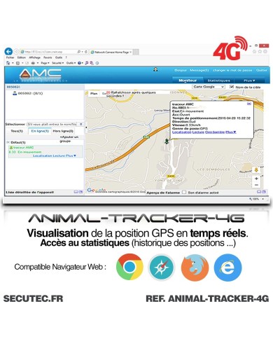 Balise GPS animaux avec pochette cuir – Étanche et autonome