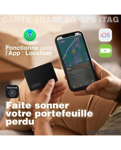 Carte de Suivi Ultra-Mince Compatible Apple Localiser – Recharge Induction & Étanchéité IP68