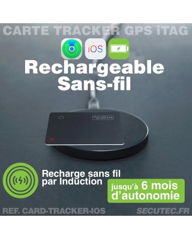 Carte de Suivi Ultra-Mince Compatible Apple Localiser – Recharge Induction & Étanchéité IP68