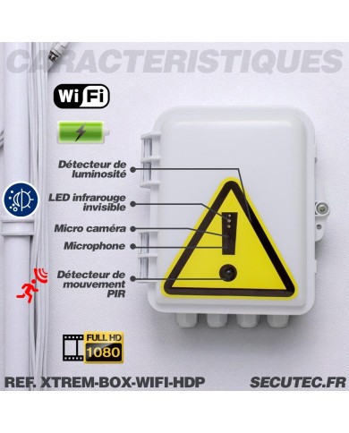 Caméra espion HD 1080P WiFi – Boîtier fibre factice, IR invisible, 128 Go