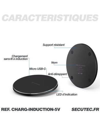 Chargeur Sans Fil Qi  Recharge Rapide Universelle