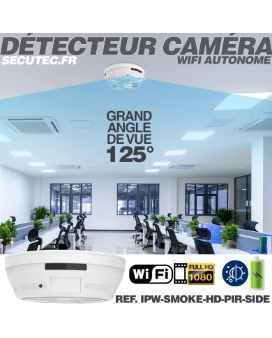 Caméra cachée WiFi 1080P dans détecteur de fumée factice Détection de mouvement IR invisible microSD 128 Go