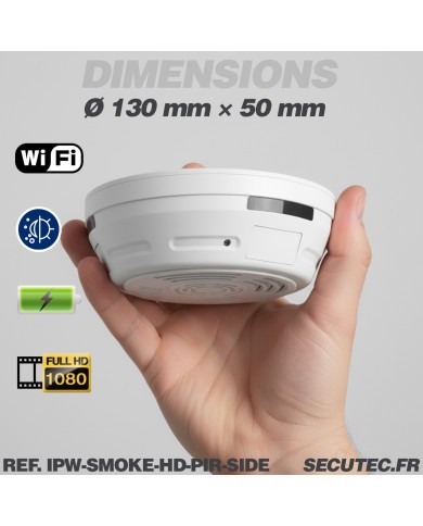 Caméra cachée WiFi 1080P dans détecteur de fumée factice Détection de mouvement IR invisible microSD 128 Go