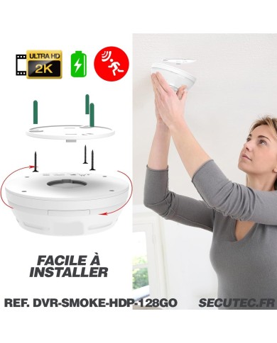 Caméra Ultra HD dans détecteur de fumée factice – Espion discret