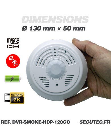 Caméra Ultra HD dans détecteur de fumée factice – Espion discret