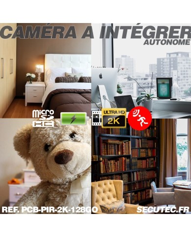 Module Caméra cachée UHD 2K DIY Détection de mouvement longue autonomie mémoire 128Go