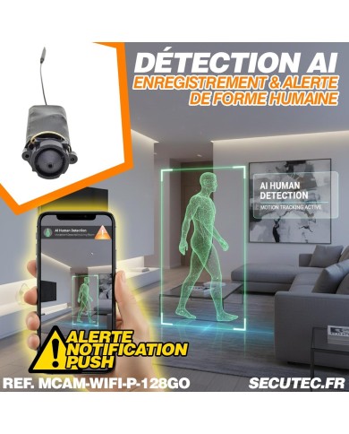 Micro caméra WiFi Full HD 1080P USB-C avec audio bidirectionnel