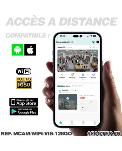 Micro caméra WiFi Full HD 1080P USB-C avec audio bidirectionnel