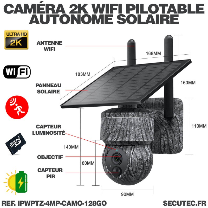 Caméra de surveillance avec panneau solaire à petit prix | Web