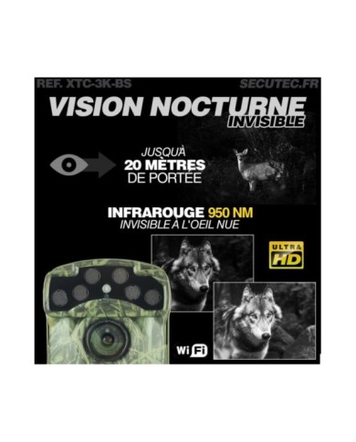Caméra de Surveillance - Trail Cam - 32 MP, Vidéo 3K UHD, Wi-Fi, Vision Nocturne Infra-Rouge - IP68 Outdoor - box antivandal - s