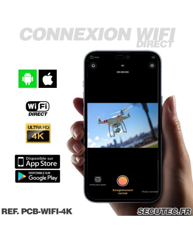 Micro camera wi-fi direct ultra HD 4K à 60 ips capteur 13MP batterie 4000 mAh microSD jusqu’à 256 Go