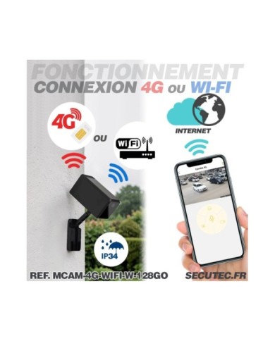 Micro caméra 4G WiFi HD 1080P longue autonomie waterproof avec détection de mouvement vision nocturne invisible 128 Go