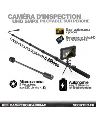Caméra d'inspection HD 1080p avec perche 8m étanche et écran 7 pouces