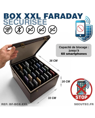 Boîte Faraday XXL Anti-Ondes pour Smartphone et Tablette | Protection RFID GSM WiFi GPS