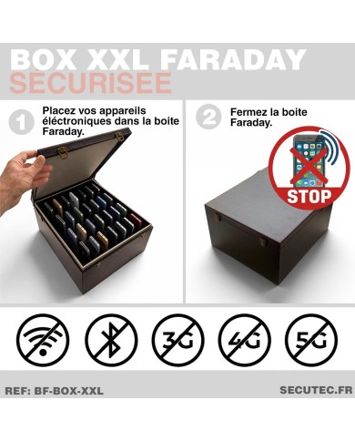 Boîte Faraday XXL Anti-Ondes pour Smartphone et Tablette | Protection RFID GSM WiFi GPS
