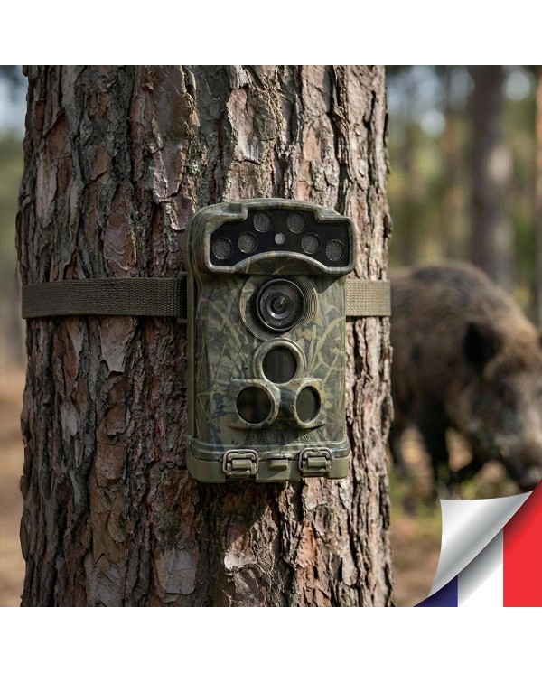 Caméra de Chasse Wi-Fi 3K Ultra-HD Photos 32 MP, Vidéo 3K Audio, Vision Nocturne Invisible, IP68
