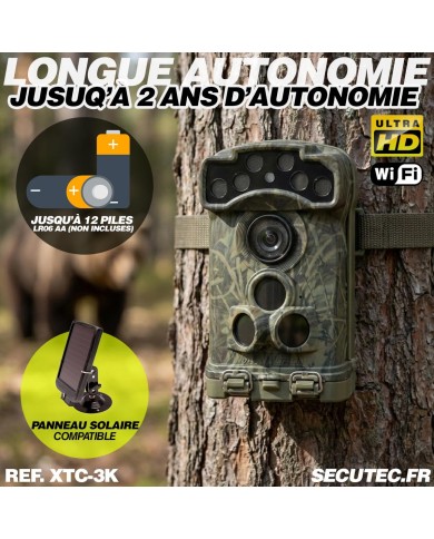 Caméra de Chasse Wi-Fi 3K Ultra-HD Photos 32 MP, Vidéo 3K Audio, Vision Nocturne Invisible, IP68