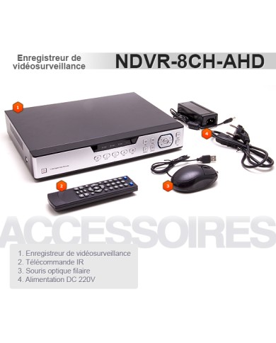 Enregistreur de vidéosurveillance AHD 1080P 8/16 voies hybride 1 To
