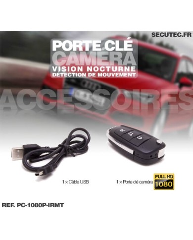 Clé de voiture caméra cachée HD 1080P détection de mouvement Infrarouge 32Go