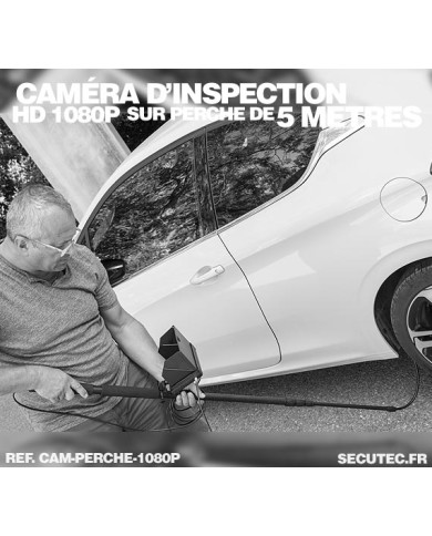 Caméra inspection avec perche 5 mètres waterproof HD 1080 avec écran enregistreur 7 pouces