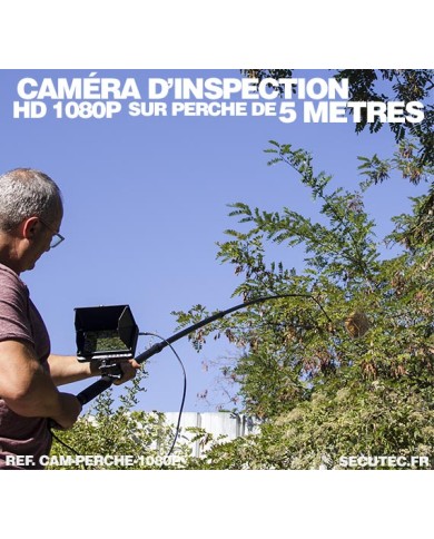Caméra inspection avec perche 5 mètres waterproof HD 1080 avec écran enregistreur 7 pouces