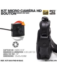 Sac bandoulière caméra cachée Wi-Fi FHD 1080P avec micro enregistreur