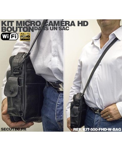 Sac bandoulière caméra cachée Wi-Fi FHD 1080P avec micro enregistreur