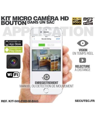 Sac bandoulière caméra cachée Wi-Fi FHD 1080P avec micro enregistreur