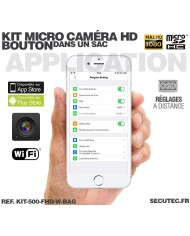Sac bandoulière caméra cachée Wi-Fi FHD 1080P avec micro enregistreur