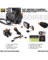 Sac bandoulière caméra cachée Wi-Fi FHD 1080P avec micro enregistreur