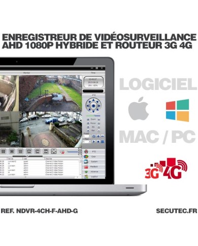 Enregistreur de vidéosurveillance 3G/4G hybride 4/16 voies IP / AHD 1080P avec 1 To