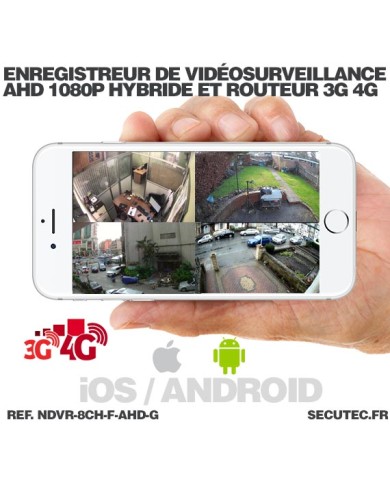 Enregistreur de vidéosurveillance 3G/4G hybride 8/16 voies IP / AHD 1080P avec 1 To