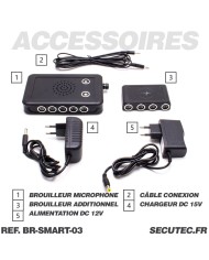 Brouilleur de microphone à ultrasons et acoustique portable autonome avec transducteur à ultrason déporté