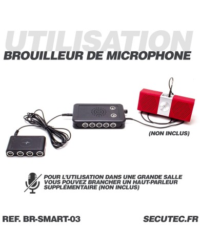 Brouilleur de microphone à ultrasons et acoustique portable autonome avec transducteur à ultrason déporté