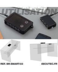 Brouilleur de microphone à ultrasons et acoustique portable autonome avec transducteur à ultrason déporté