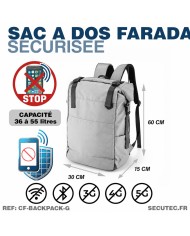 Sac à Dos Faraday Anti-Ondes RFID | Protection GPS & Téléphone 36-55L