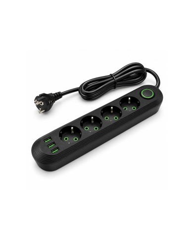 Multiprise noire avec micro caméra cachée UHD WiFi écoute à distance détection de mouvement et carte mémoire 128Go inclus