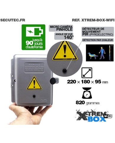 Boîte électrique caméra cachée WIFI avec kit d'enregistrement vidéo sur carte micro SDHC longue autonomie