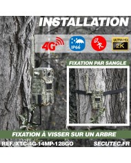 Camera de chasse 4g video UHD 2k et photo 14Mpx vision nocturne longue autonomie audio vidéo en direct détection de mouvement